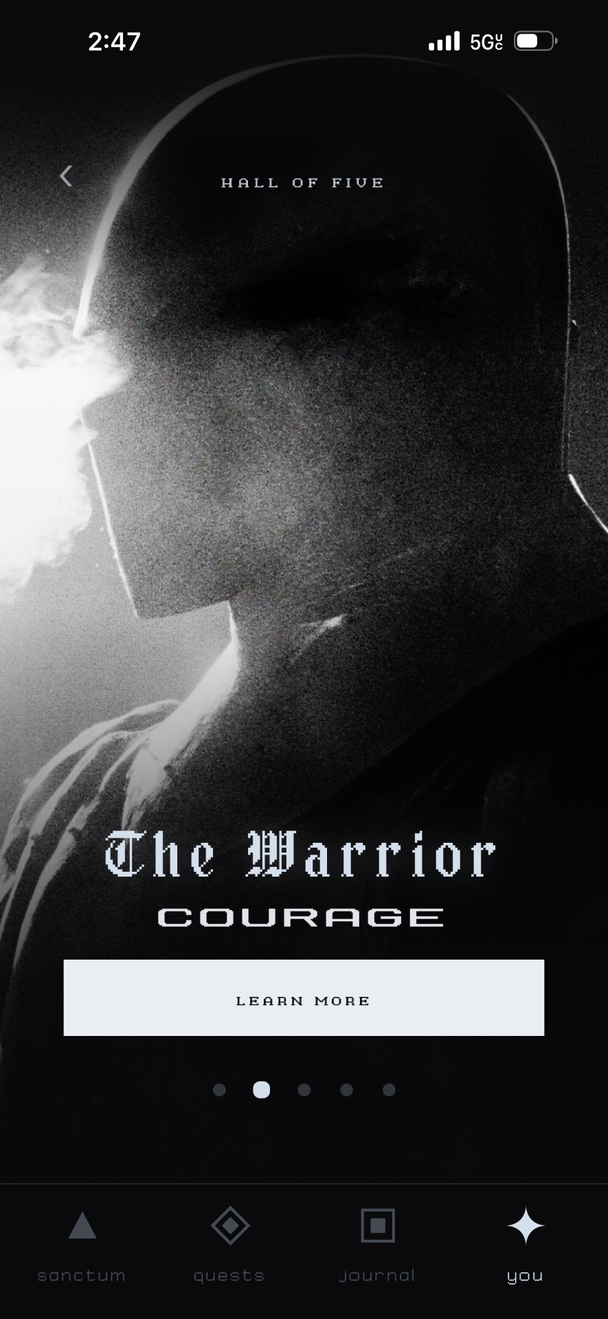 Hall of Five: The Warrior, virtue Courage